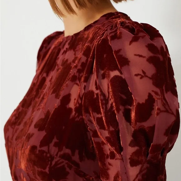 Copper Floral Ralph Velvet Dress - Picture 6 of 8